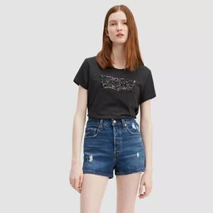 Levi's Women's Crew neck Sequin logo T-Shirt Top